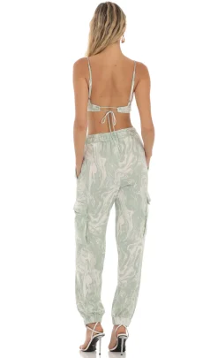 LUCY IN THE SKY Two-Piece Sets|Pants^Rhinestone Two Piece Set In Green Swirl