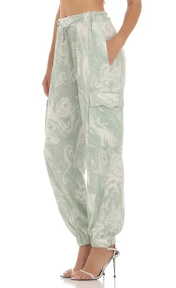 LUCY IN THE SKY Two-Piece Sets|Pants^Rhinestone Two Piece Set In Green Swirl