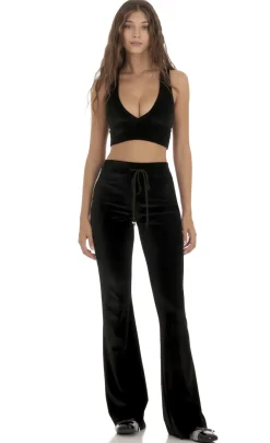 LUCY IN THE SKY Two-Piece Sets|Pants^Rhinestone VelvetTwo Piece Set In Black