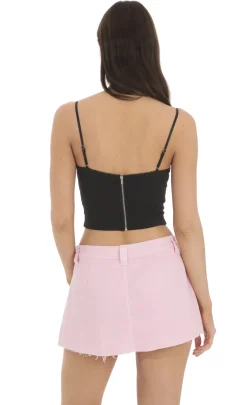 LUCY IN THE SKY Tops^Ribbed Crop Top In Black
