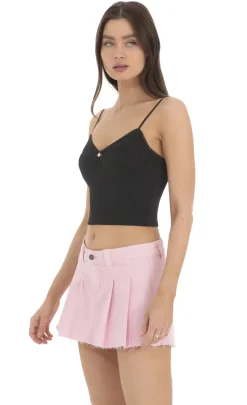 LUCY IN THE SKY Tops^Ribbed Crop Top In Black