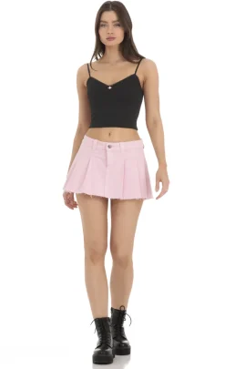 LUCY IN THE SKY Tops^Ribbed Crop Top In Black