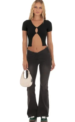 LUCY IN THE SKY Tops^Ribbed Knit Top In Black