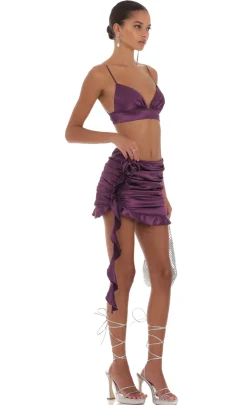 LUCY IN THE SKY Two-Piece Sets^Rose Tassel Two Piece Set In Purple