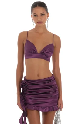 LUCY IN THE SKY Two-Piece Sets^Rose Tassel Two Piece Set In Purple