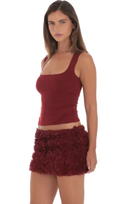 LUCY IN THE SKY Skirts^Rosette Skirt In Maroon