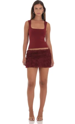 LUCY IN THE SKY Skirts^Rosette Skirt In Maroon