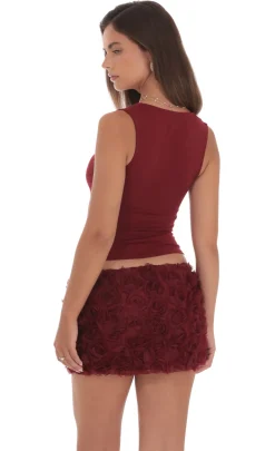 LUCY IN THE SKY Skirts^Rosette Skirt In Maroon