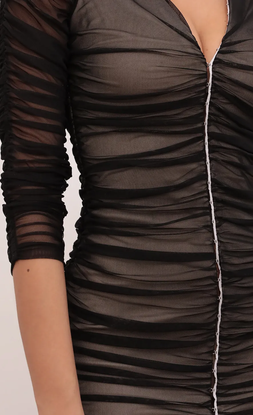 LUCY IN THE SKY Mini Dresses^Rouched Dress In Black