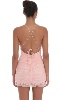 LUCY IN THE SKY Mini Dresses^Ruched Bodycon Dress In Pink