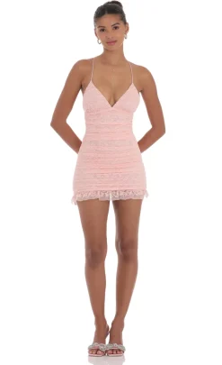 LUCY IN THE SKY Mini Dresses^Ruched Bodycon Dress In Pink