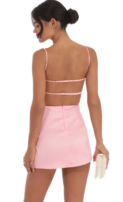 LUCY IN THE SKY Mini Dresses^Ruched Bodycon Dress In Pink
