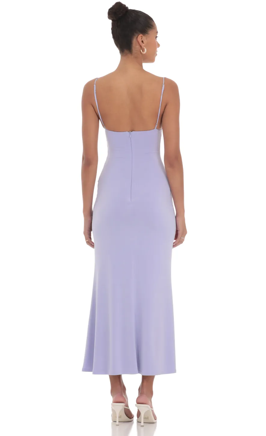LUCY IN THE SKY Maxi Dresses^Ruched Cowl Neck Maxi Dress In Periwinkle