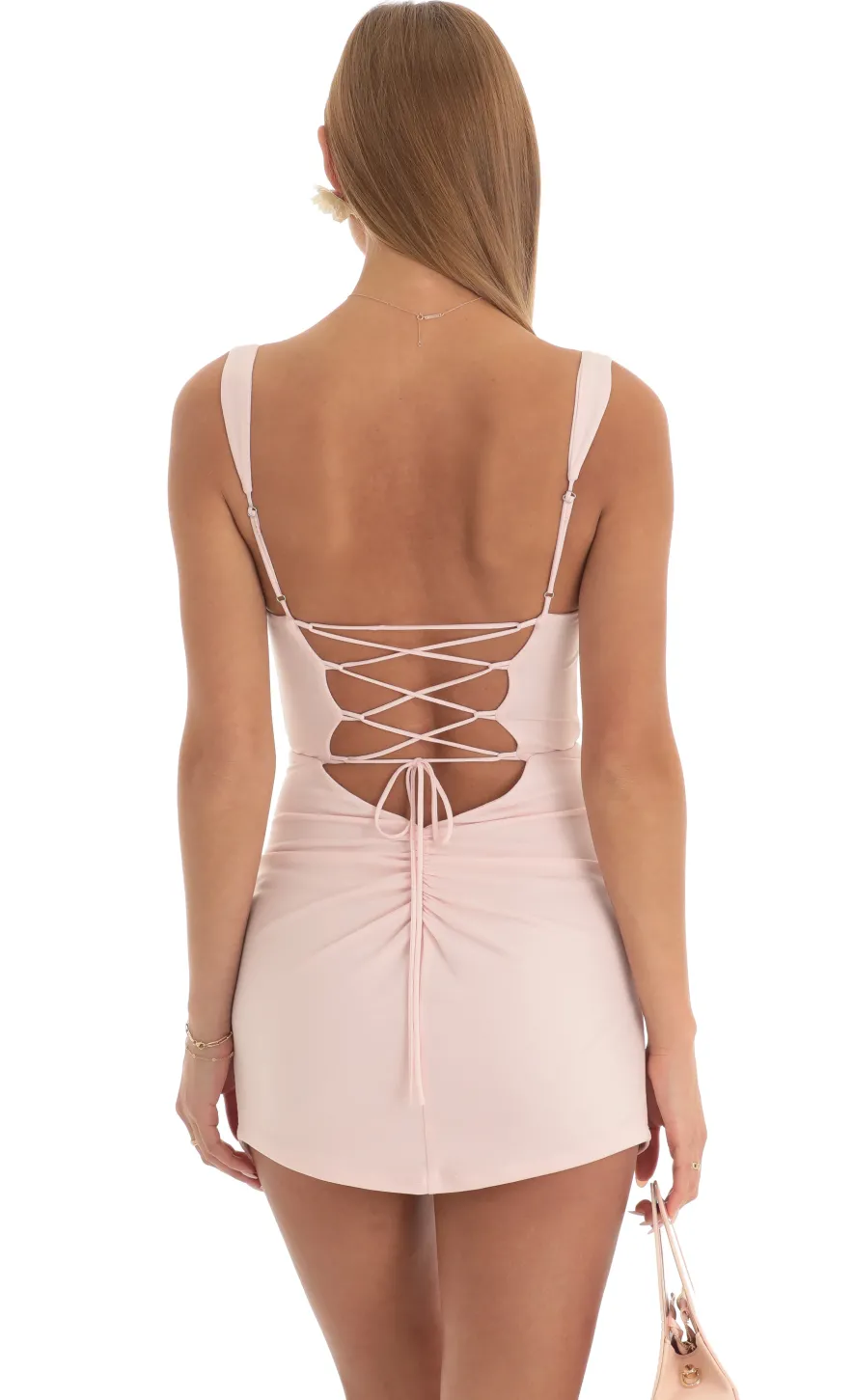 LUCY IN THE SKY Mini Dresses^Ruched Dress In Pink
