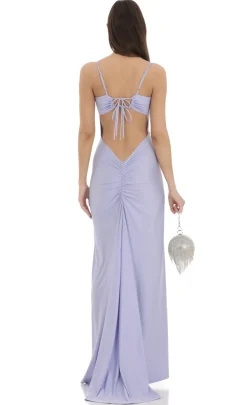 LUCY IN THE SKY Maxi Dresses^Ruched Maxi Dress In Blue