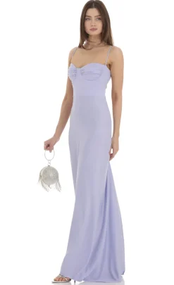LUCY IN THE SKY Maxi Dresses^Ruched Maxi Dress In Blue