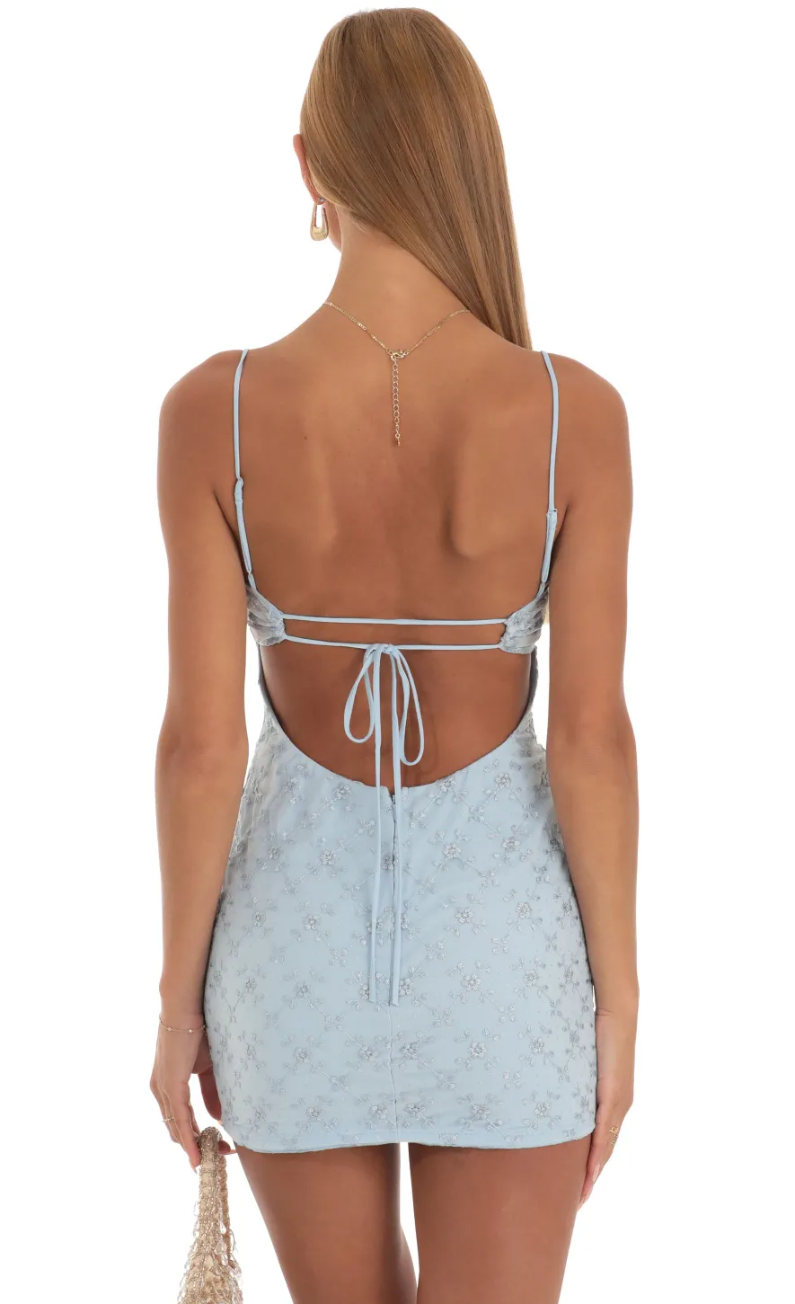 LUCY IN THE SKY Mini Dresses^Ruffle Floral Dress In Sky Blue