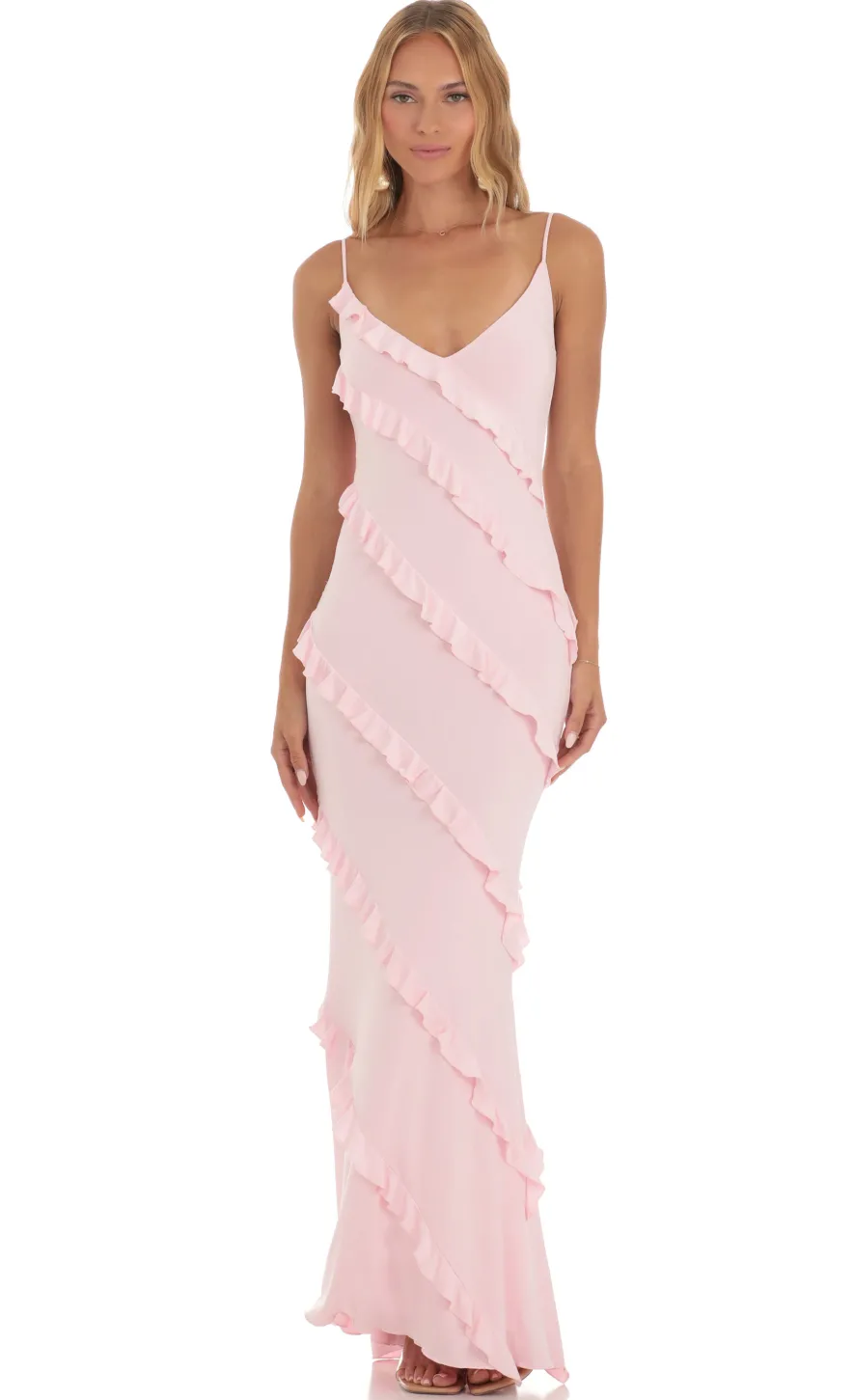 LUCY IN THE SKY Maxi Dresses^Ruffle Maxi Dress In Pink