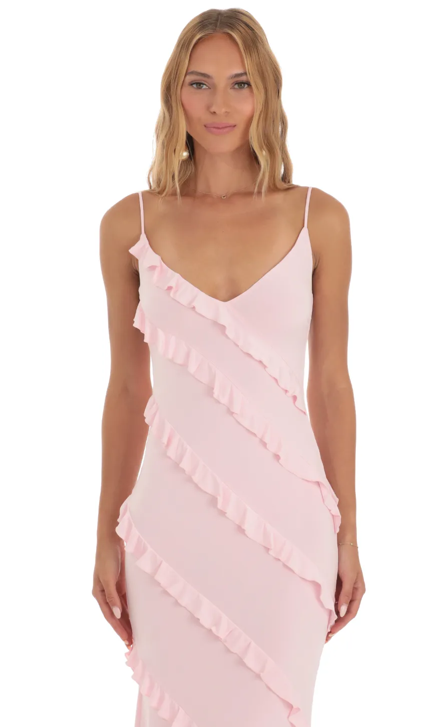 LUCY IN THE SKY Maxi Dresses^Ruffle Maxi Dress In Pink