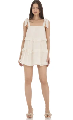 LUCY IN THE SKY Mini Dresses^Ruffle Shift Dress In Cream
