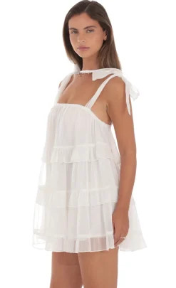 LUCY IN THE SKY Mini Dresses^Ruffle Shift Dress In White