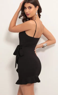 LUCY IN THE SKY Mini Dresses^Ruffle Tie Dress In Black