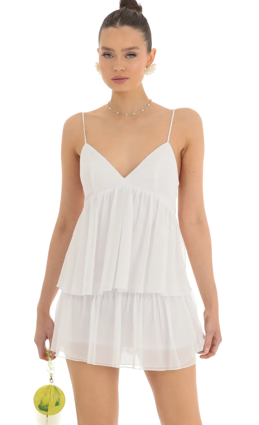 LUCY IN THE SKY Mini Dresses^Ruffle Tiered Dress In White
