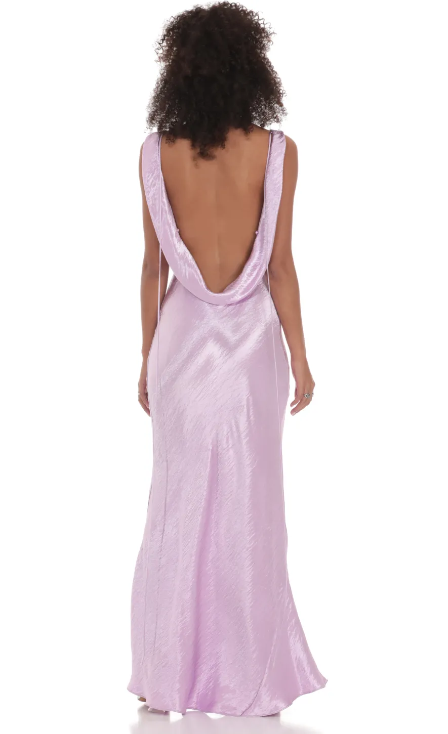 LUCY IN THE SKY Maxi Dresses^Satin Cowl Neck Maxi Dress In Lavender
