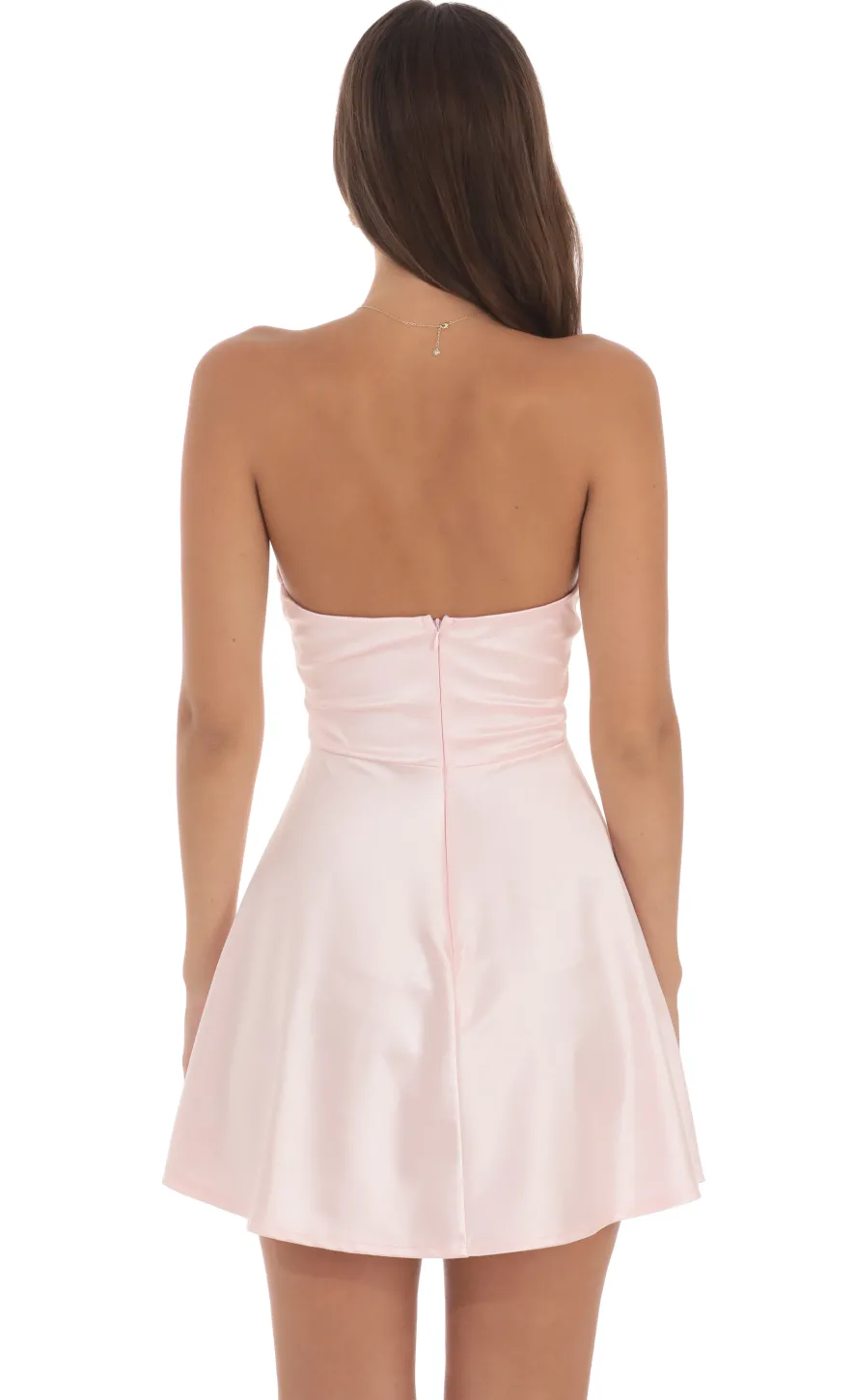 LUCY IN THE SKY Mini Dresses^Satin Double Bow Cutout Dress In Pink