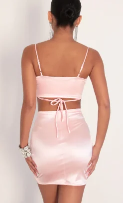 LUCY IN THE SKY Two-Piece Sets^Satin Edge Set In Light Pink