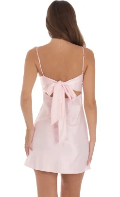 LUCY IN THE SKY Mini Dresses^Satin Sweetheart Neck Dress In Pink