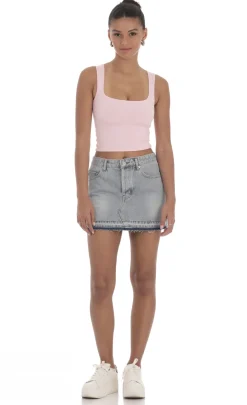 LUCY IN THE SKY Tops^Scoop Neck Tank Top In Pink