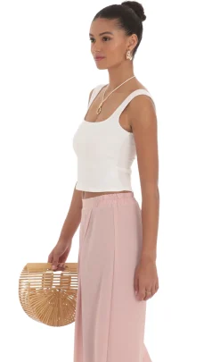 LUCY IN THE SKY Tops^Scoop Tank Top In White
