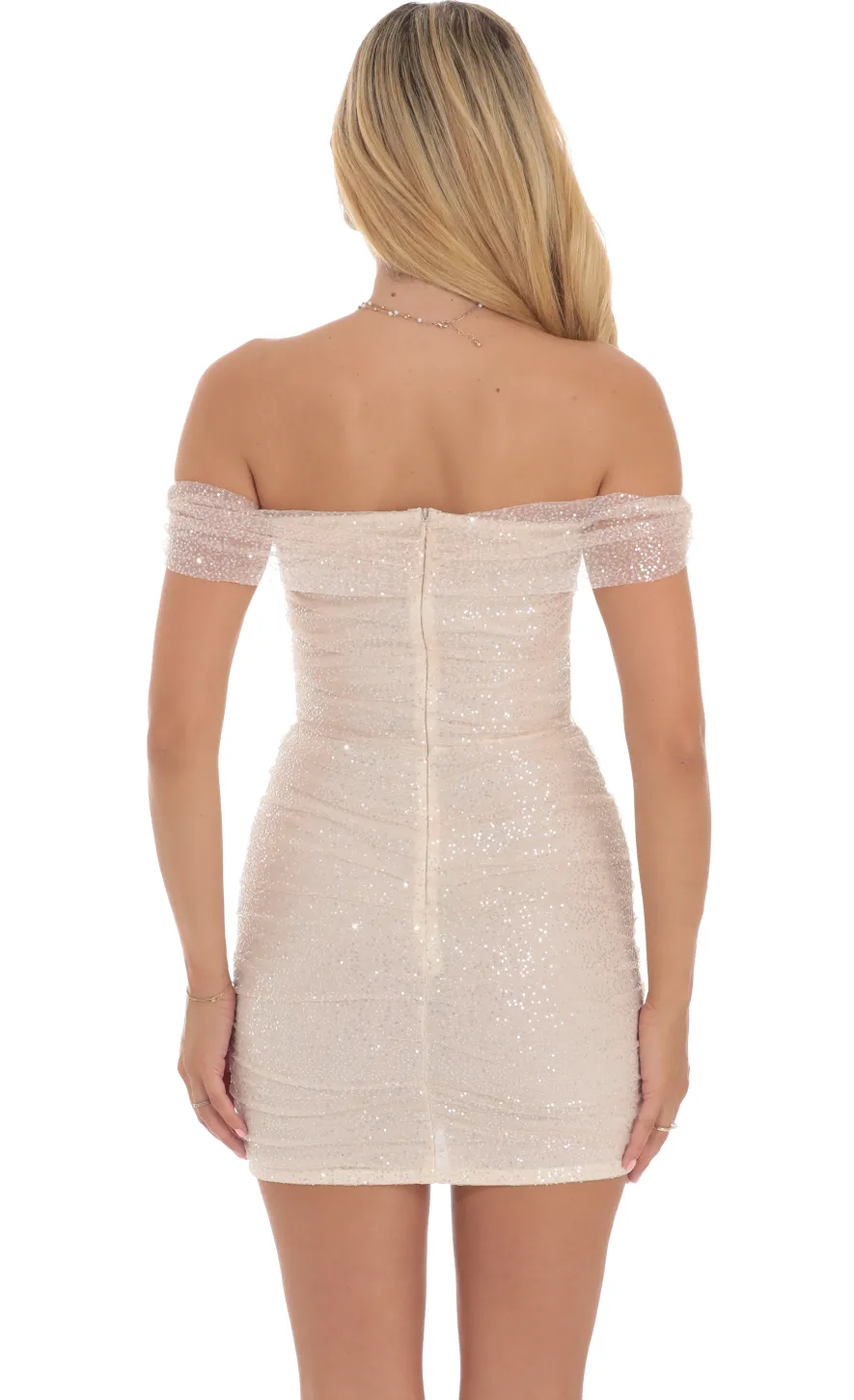 LUCY IN THE SKY Mini Dresses^Sequin Corset Dress In Cream