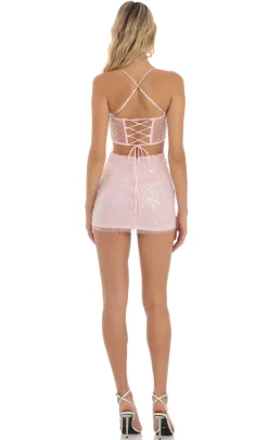 LUCY IN THE SKY Mini Dresses^Sequin Corset Dress In Pink