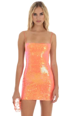 LUCY IN THE SKY Mini Dresses^Sequin Dress In Orange