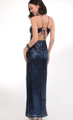LUCY IN THE SKY Maxi Dresses^Sequin Luxe Maxi In Navy