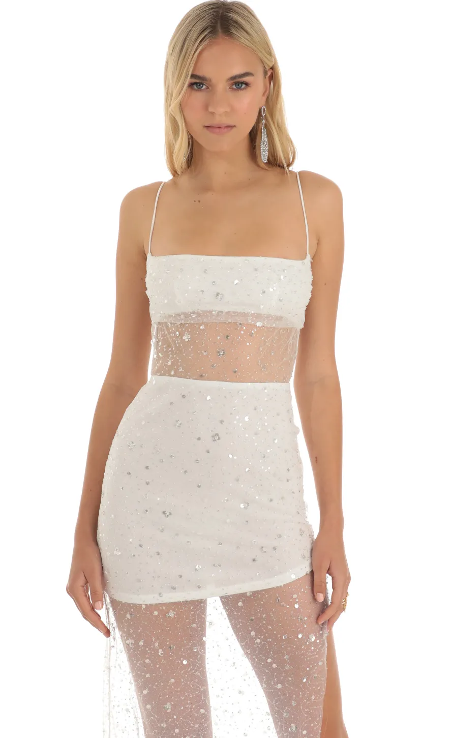 LUCY IN THE SKY Maxi Dresses^Sequin Maxi Dress In White