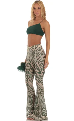 LUCY IN THE SKY Two-Piece Sets|Pants^Sequin One Shoulder Two Piece Set In Green