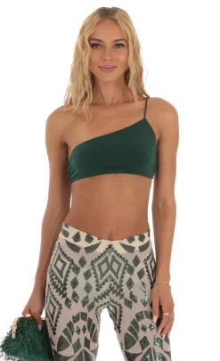 LUCY IN THE SKY Two-Piece Sets|Pants^Sequin One Shoulder Two Piece Set In Green