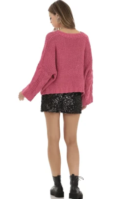 LUCY IN THE SKY Skirts^Sequin Slit Skirt In Black