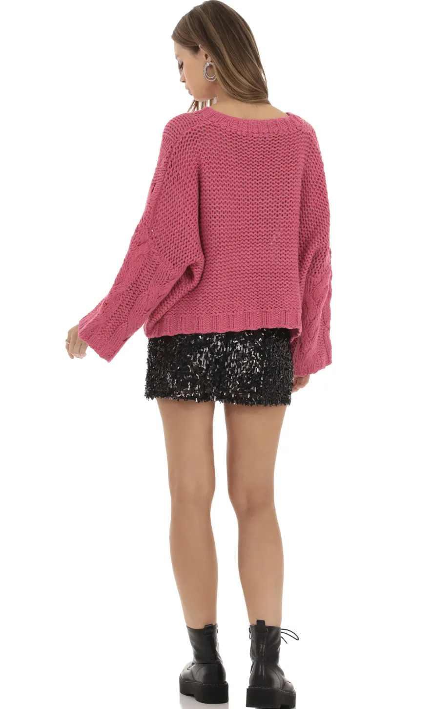 LUCY IN THE SKY Skirts^Sequin Slit Skirt In Black