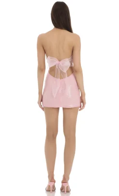 LUCY IN THE SKY Mini Dresses^Sequin Strapless Corset Dress In Pink