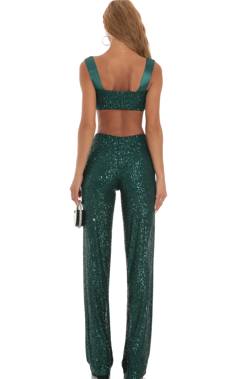 LUCY IN THE SKY Two-Piece Sets|Pants^Sequin Two Piece Set In Green