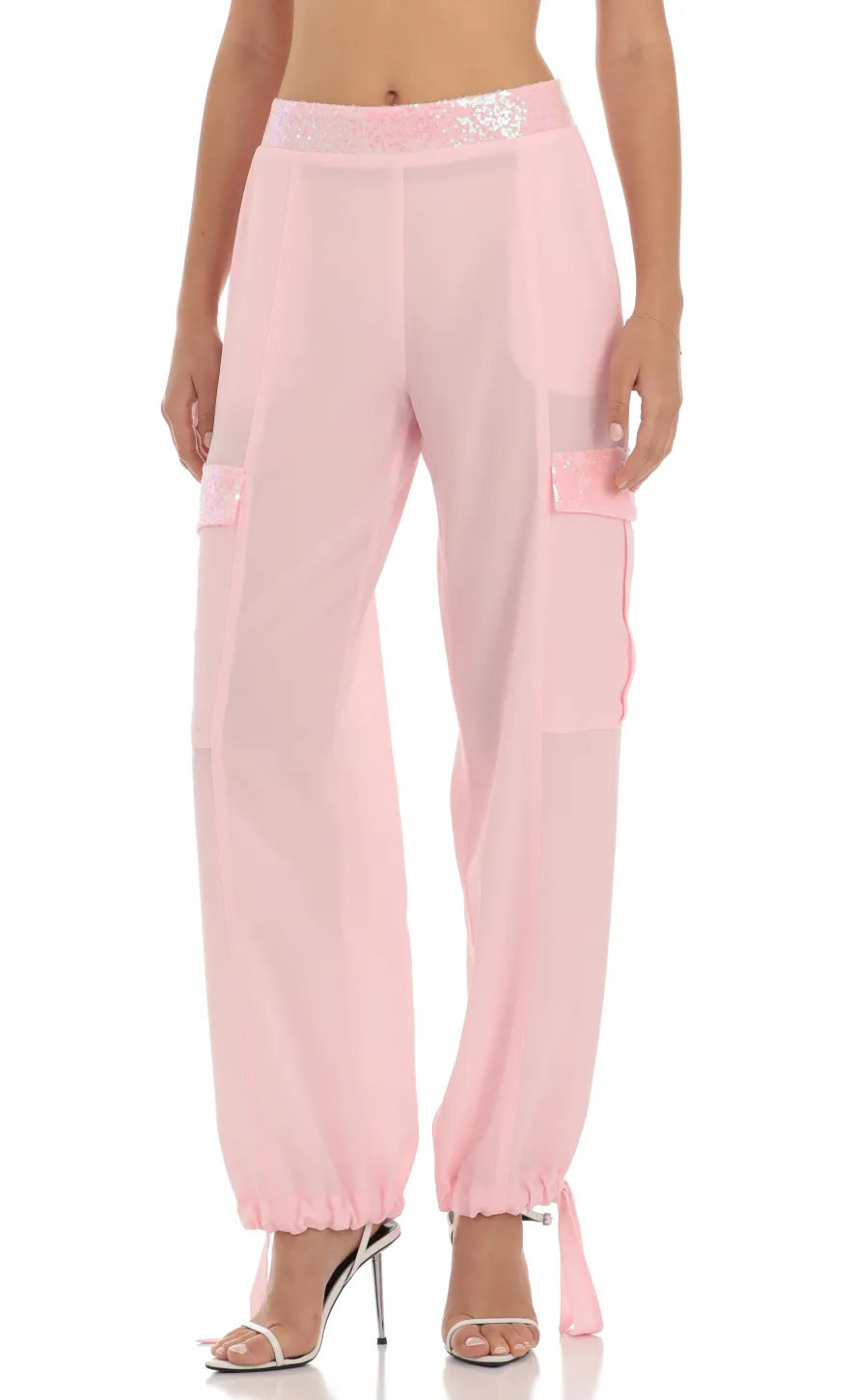 LUCY IN THE SKY Two-Piece Sets|Pants^Sequin Two Piece Set In Pink