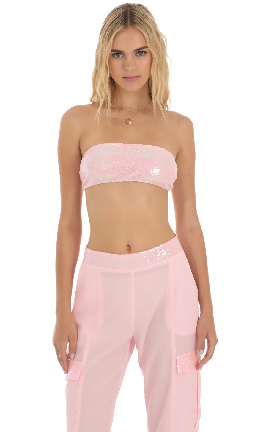 LUCY IN THE SKY Two-Piece Sets|Pants^Sequin Two Piece Set In Pink