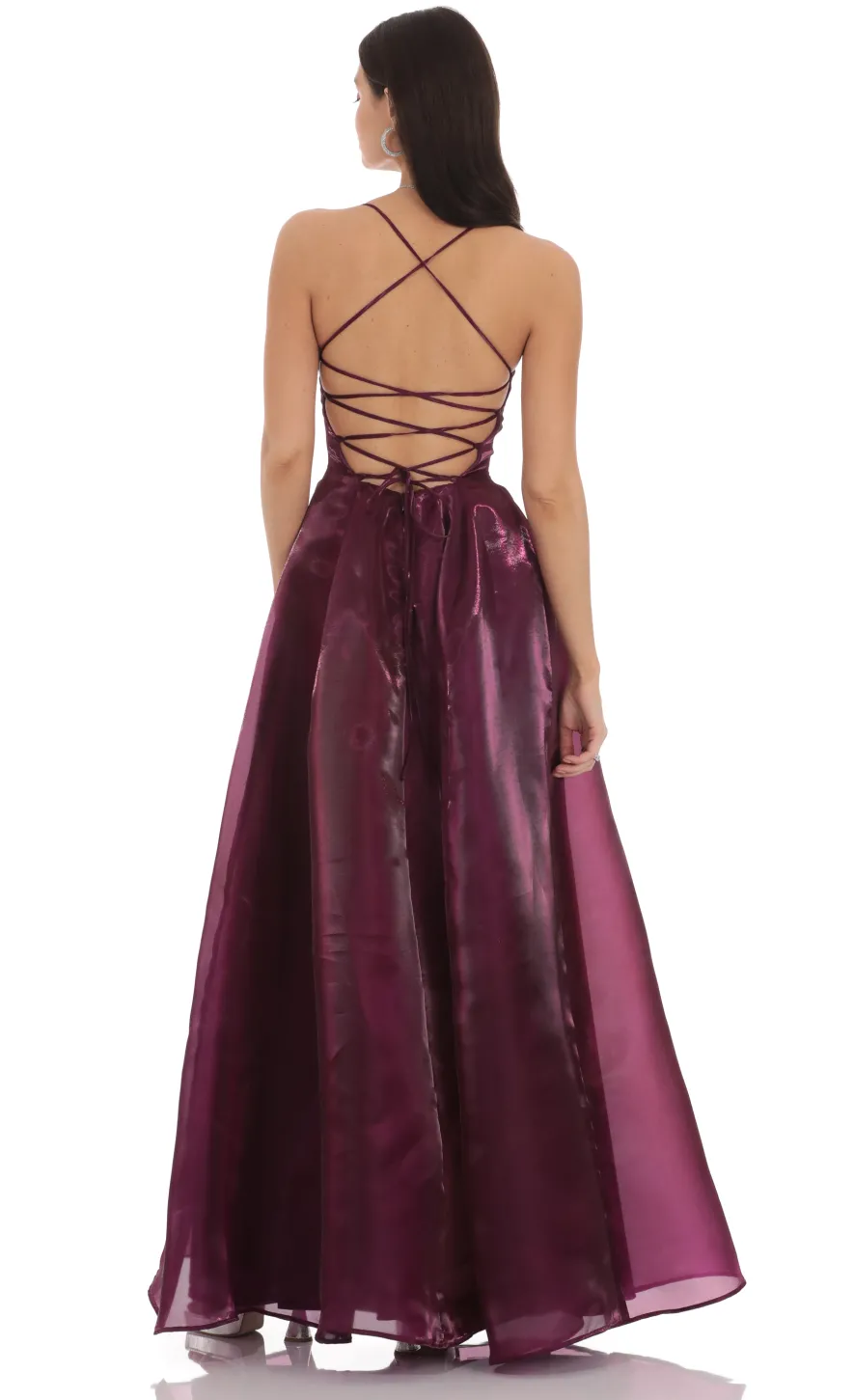LUCY IN THE SKY Maxi Dresses^Sheen Fit And Flare Maxi Dress In Purple