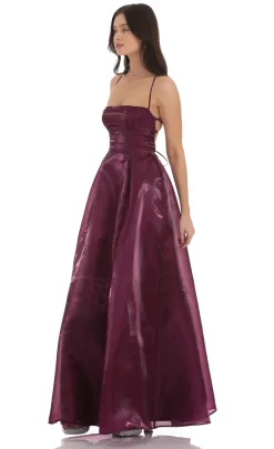 LUCY IN THE SKY Maxi Dresses^Sheen Fit And Flare Maxi Dress In Purple