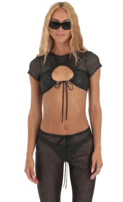 LUCY IN THE SKY Two-Piece Sets|Pants^Shimmer Three Piece Pant Set In Black