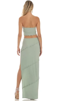LUCY IN THE SKY Two-Piece Sets^Shimmer Two Piece Set In Sage